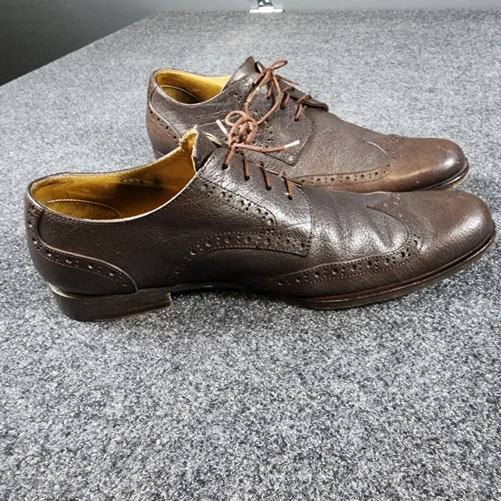 Billy Reid Wingtip Oxford Shoes Size 8 Men Dark‎ Brown Leather Made in Italy